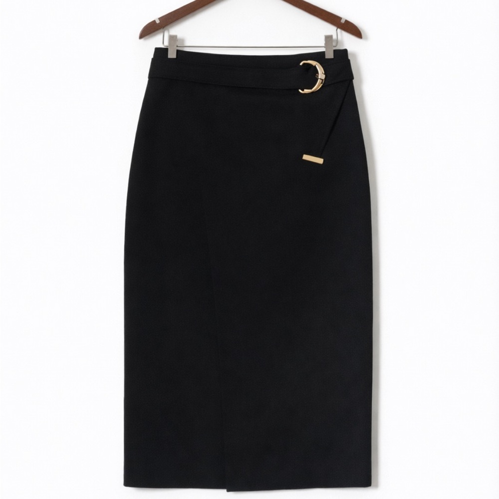 Calvin Klein Belted Black Skirt Size 4